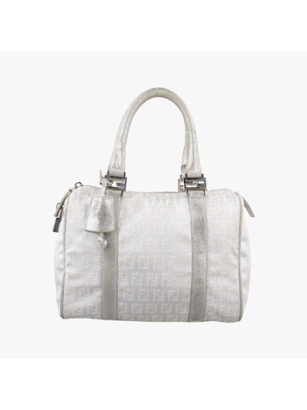 Fendi Sequin Yellow Gradation Silver Canvas Handbag